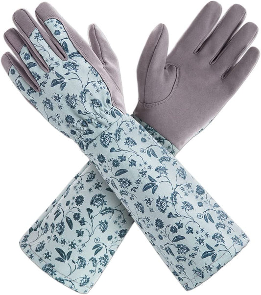 KAYGO Gardening Gloves for Women Long Sleeve, Light Protective Gloves for Yard and Outdoor Work, Best Garden Gifts for Gardener,Gray,M