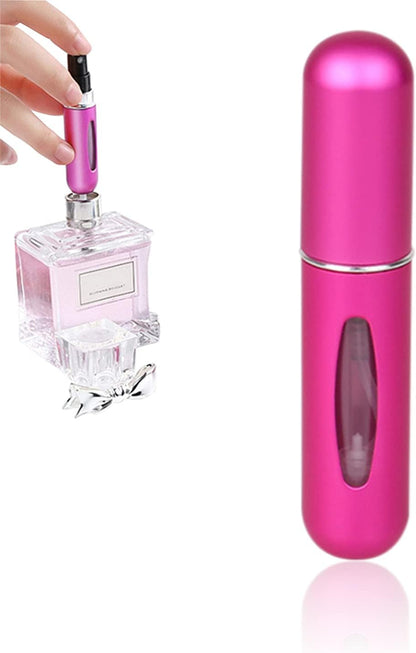 Mini Refillable Perfume Atomizer Spray Bottle, Portable Empty Fragrance Container Pump Case for Traveling and Outgoing 5Ml (Pink)