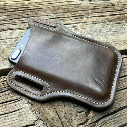 Men Cell Phone Belt Pack Bag Loop Waist Holster Pouch Case Leather Wallet Cover