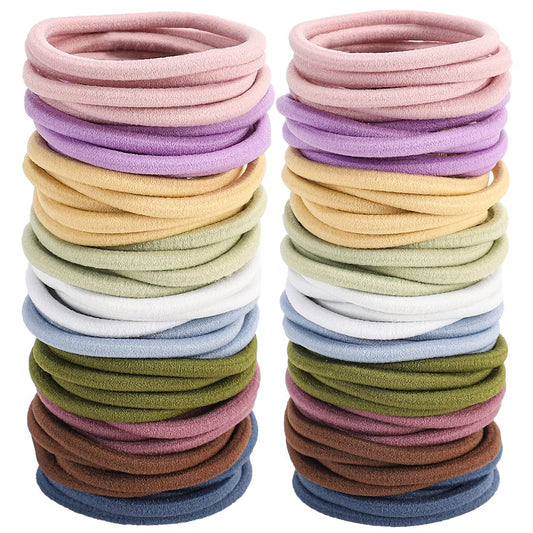 50PCS Womens Elastics Hair Tie, 4Mm Colorful Ponytail Holders Hair Bands for Medium to Thick Hair, Curly Hair, Women or Men (4Mm Colorful)